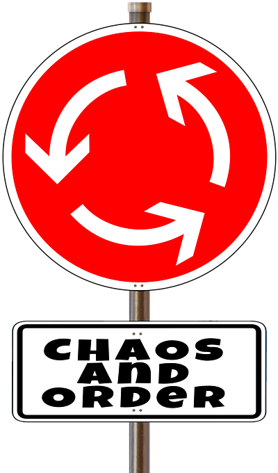 Chaos, Regulation, Chaos Theory, Traffic Sign - France Roundabout Sign (720x720), Png Download