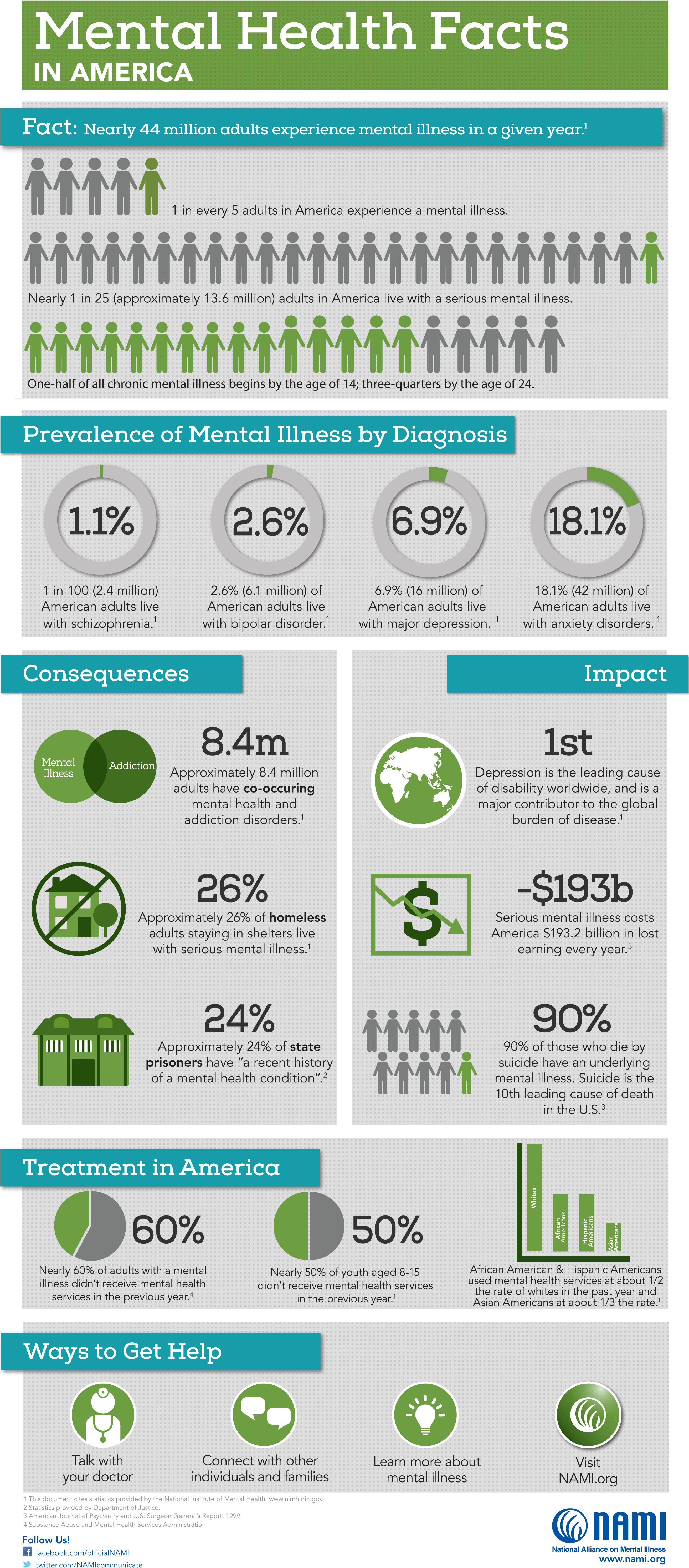Mental Health Statistics 2017 Nami (2621x6004), Png Download