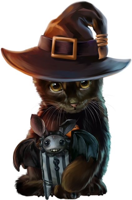 Cat Wearing Fedora Clipart - Cat (441x699), Png Download