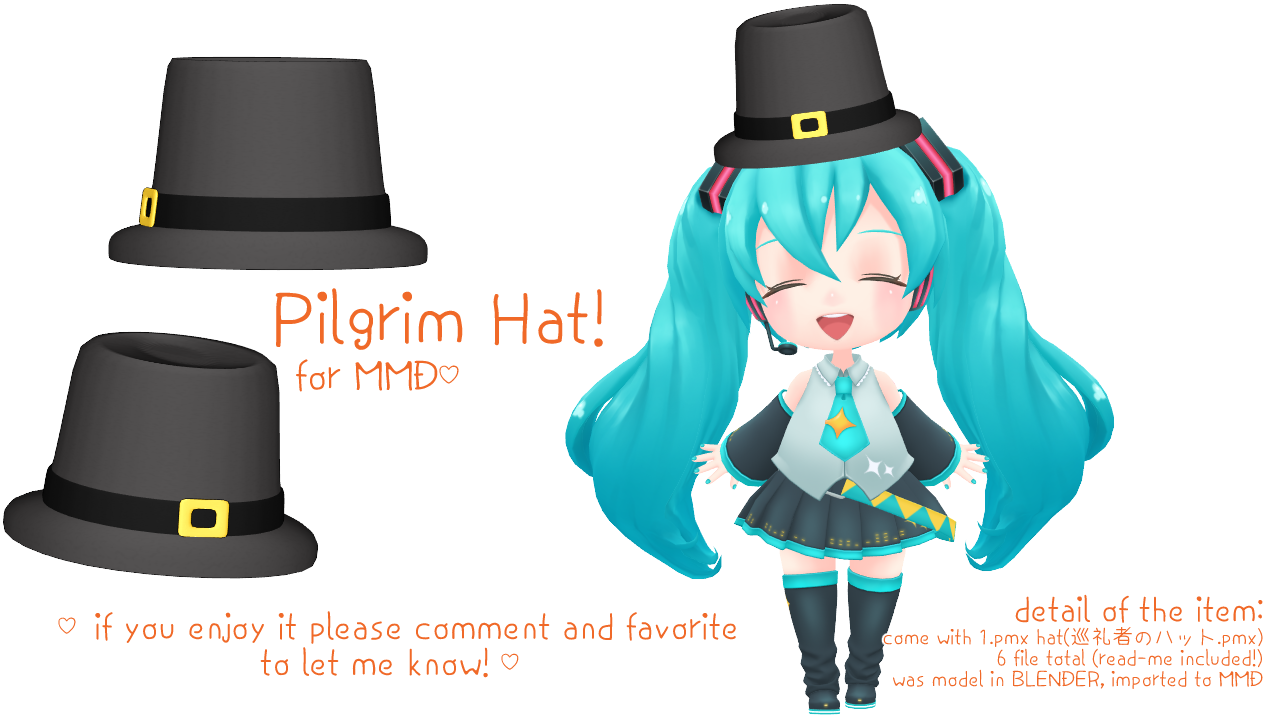 Fedora Clipart Boys Hat - Mmd Pilgrim (1300x750), Png Download