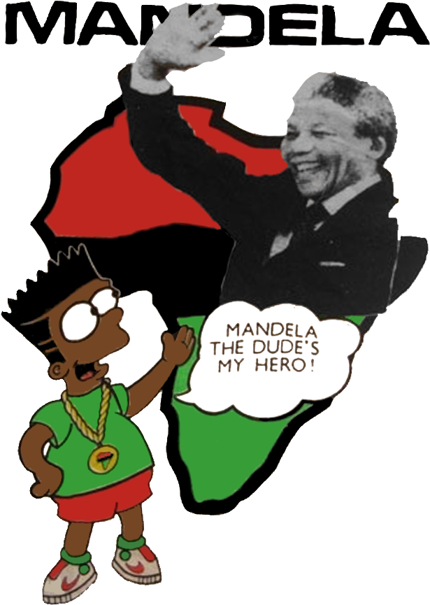 7367947 - Mandela Bart T Shirt (750x1000), Png Download