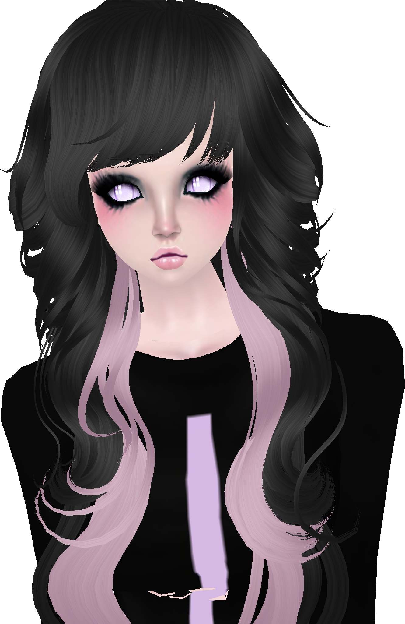 This Is A Female Imvu, Pastel Goth Hair Style - Imvu Hairstyles (2048x2048), Png Download