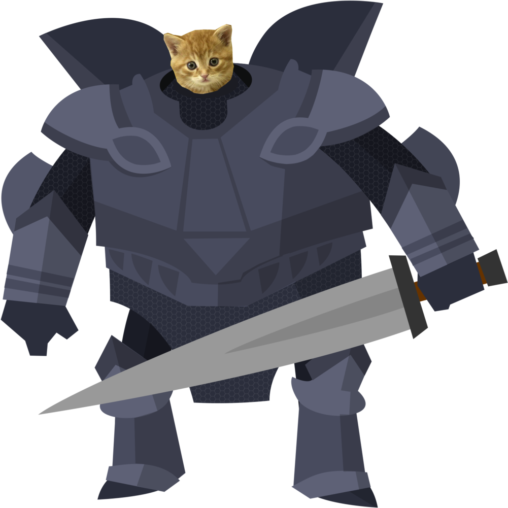 Kitten Knight Flat Copy 2 - Flat Knight (1000x1010), Png Download