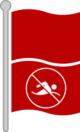 Beach Warning Flag (280x460), Png Download