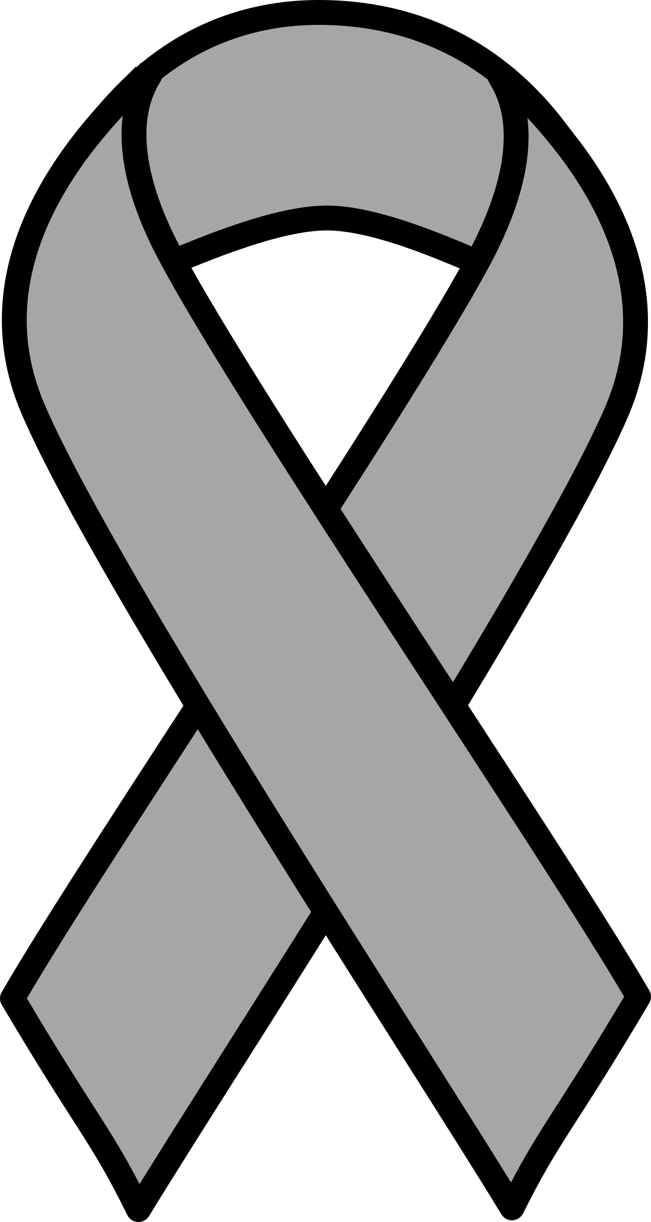 Clipart - Brain Cancer Ribbon Png (1279x2400), Png Download
