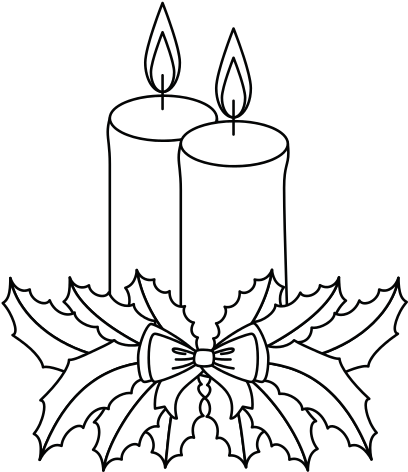 Merry Christmas Candles With Bow And Leaves - Merry Christmas Candles (550x550), Png Download