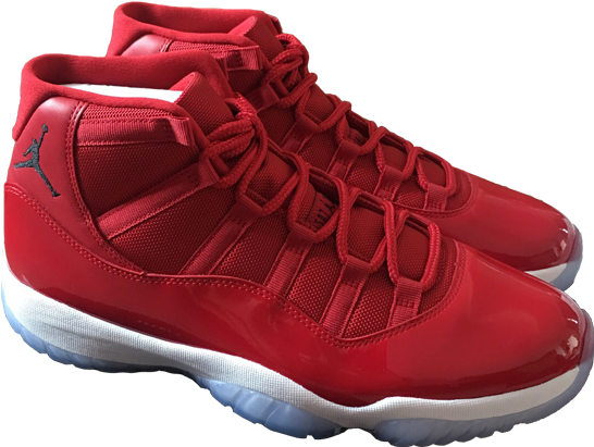 Air Jordan 11 Gym Red Win Like '96 - Sneakers (686x444), Png Download