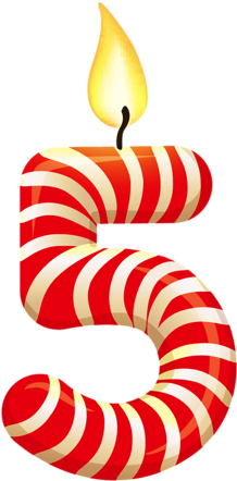 Lucky Number, Number 5, Birthday Candles, Birthday - Birthday Candle 5 Png (264x500), Png Download