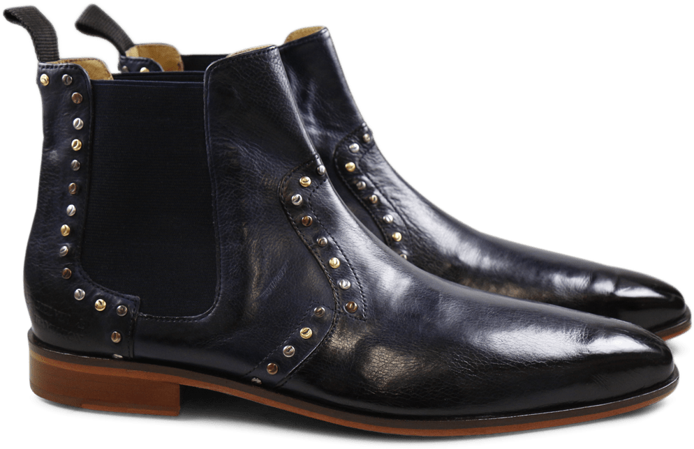 Ankle Boots Jordan 2 Milano Navy Mixed Rivets Elastic - Stiefeletten Melvin & Hamilton Jordan 2 Milano (1024x1024), Png Download