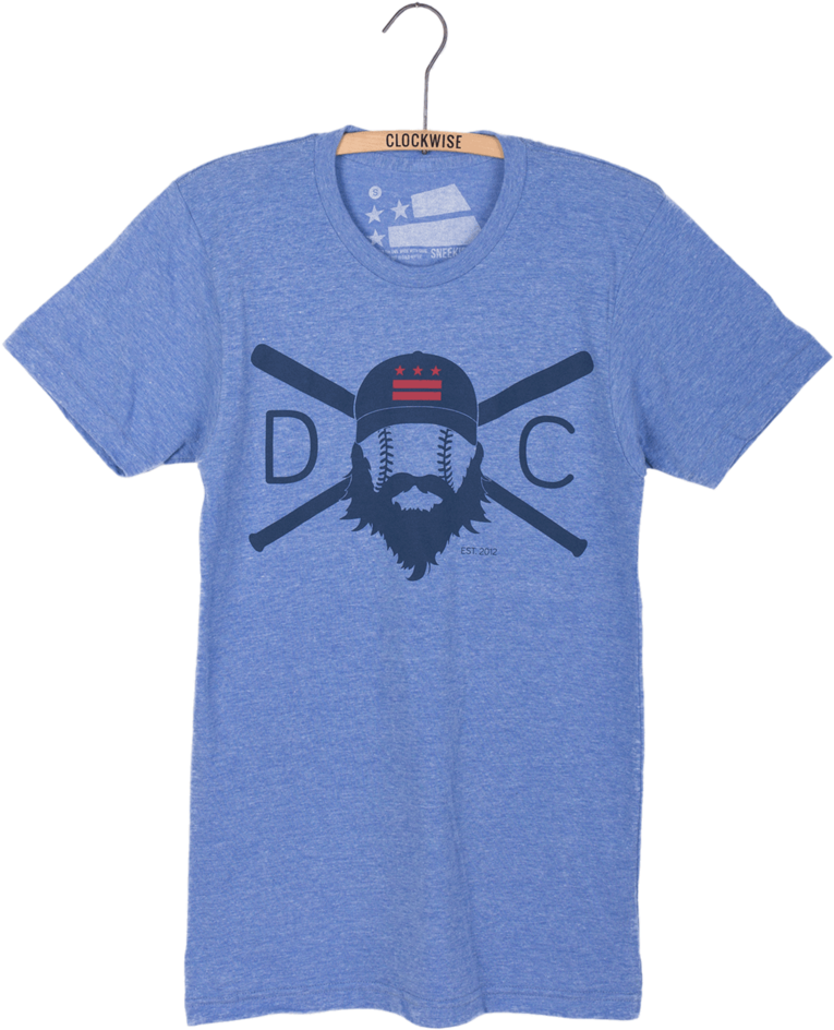 Hanger-dcbaseball - Washington Dc Baseball Beard V-neck - Small (1000x1001), Png Download