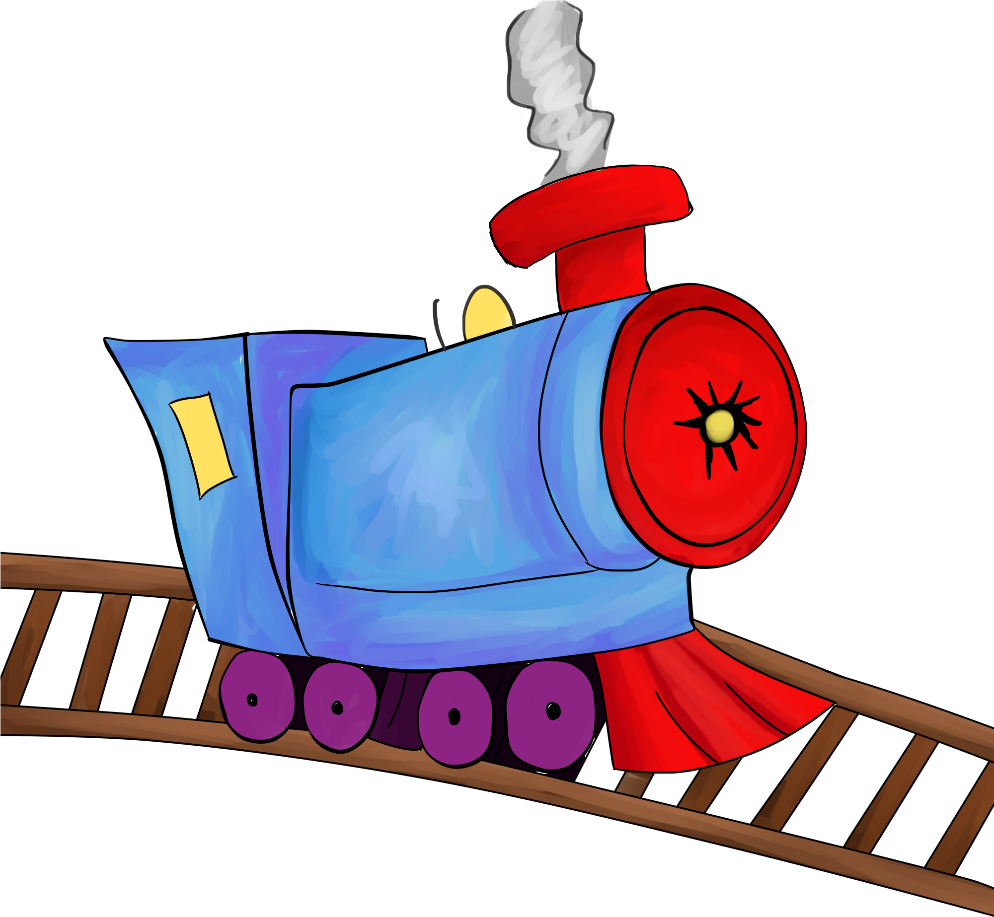 Clip Art Train Track - Train On Track Clipart (2000x2000), Png Download
