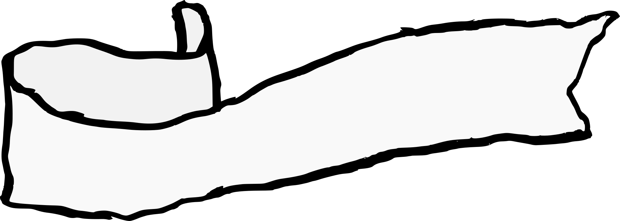 Hand Drawn Ribbon Banner Transparent Png Banner Transparent - Drawing (2069x737), Png Download