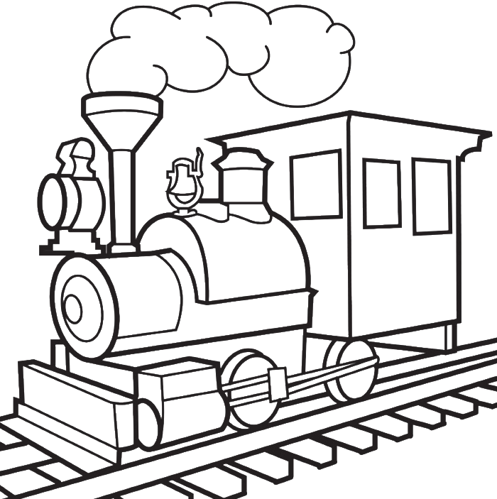 Train Drawing - Train Colouring Pages Png (700x703), Png Download