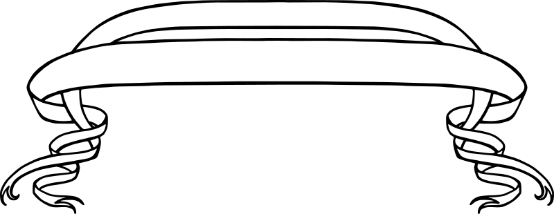 Medium Image - Ribbon Banner Clip Black And White (800x310), Png Download