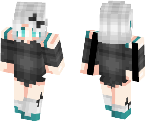 Black Bow Girl Skin - Paper (584x497), Png Download