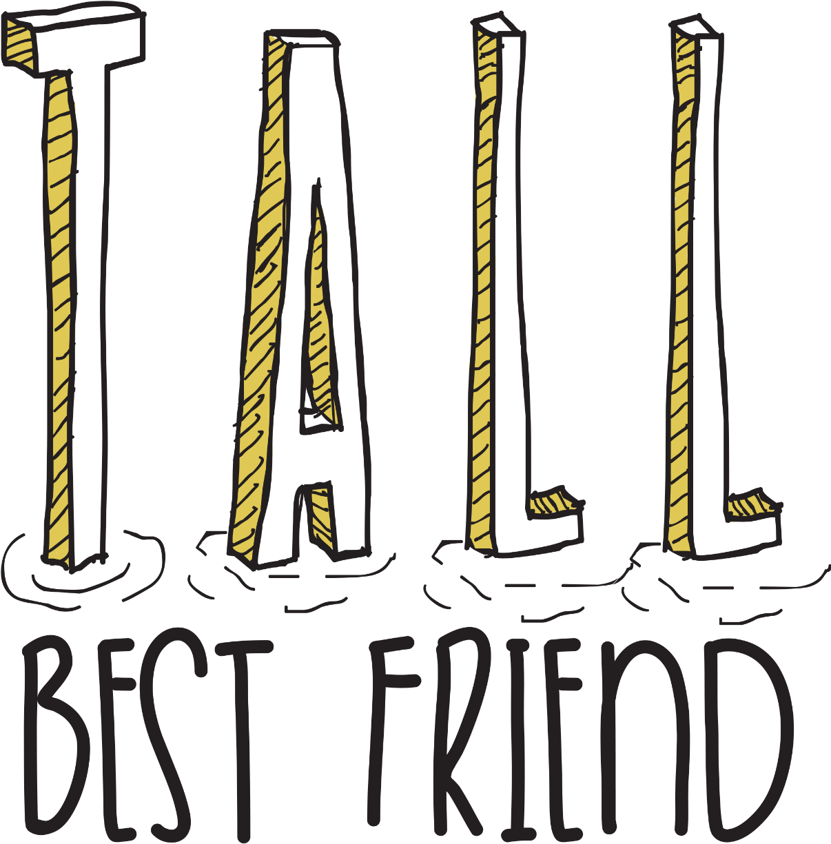 Short Best Friend - Calligraphy (2000x2828), Png Download