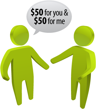 Best Refer A Friend Clipart Png - Refer Friends Logo Png (366x365), Png Download