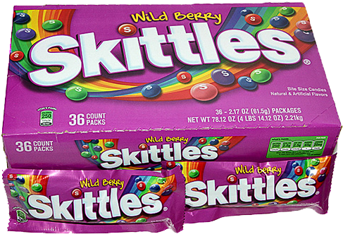 Skittles Wild Berry Bite Size Candies - Grape Skittles Wild Berry (500x500), Png Download