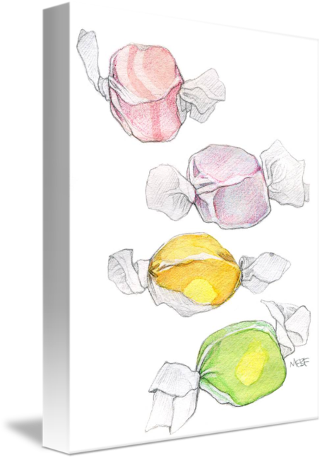 Drawing - Salt Water Taffy Illustration (456x650), Png Download