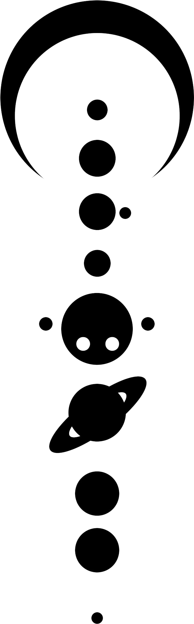 I Really Like This One, But I Wonder How Good It Will - Solar System Tattoo Png (900x2340), Png Download