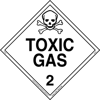Toxic Gas Placard, Worded, Aluminum, Sold Individually (400x400), Png Download