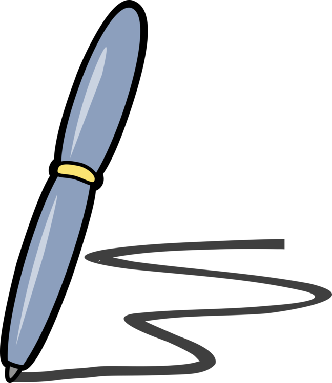 Paper Pens Drawing Cartoon Animation Free Commercial - Pen Clip Art (648x749), Png Download