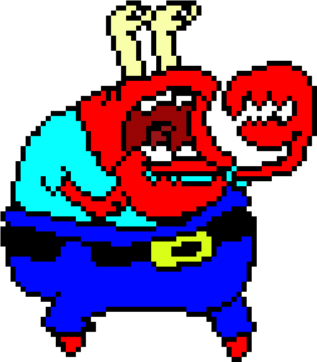 Are You Feeling It Now Mr - Mr Krabs Pixel Art (670x760), Png Download