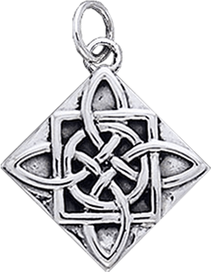 Four Point Celtic Knot Silver Charm - Transparent Png Celtic Knot Charm (555x555), Png Download