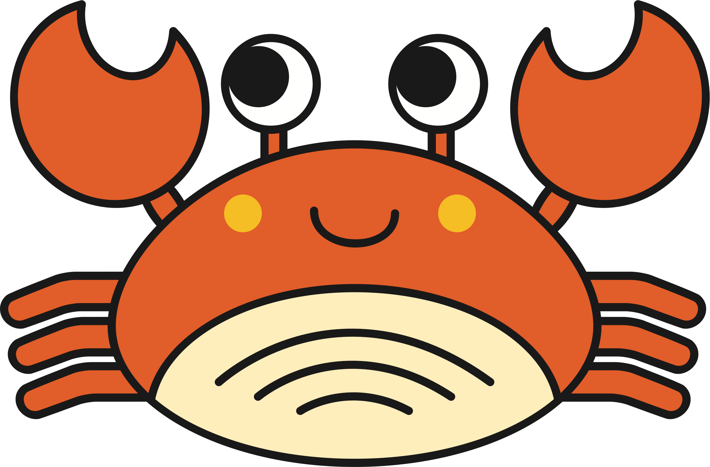 Freeuse Download Horseshoe At Getdrawings Com Free - Cute Crab Clipart (2399x1578), Png Download