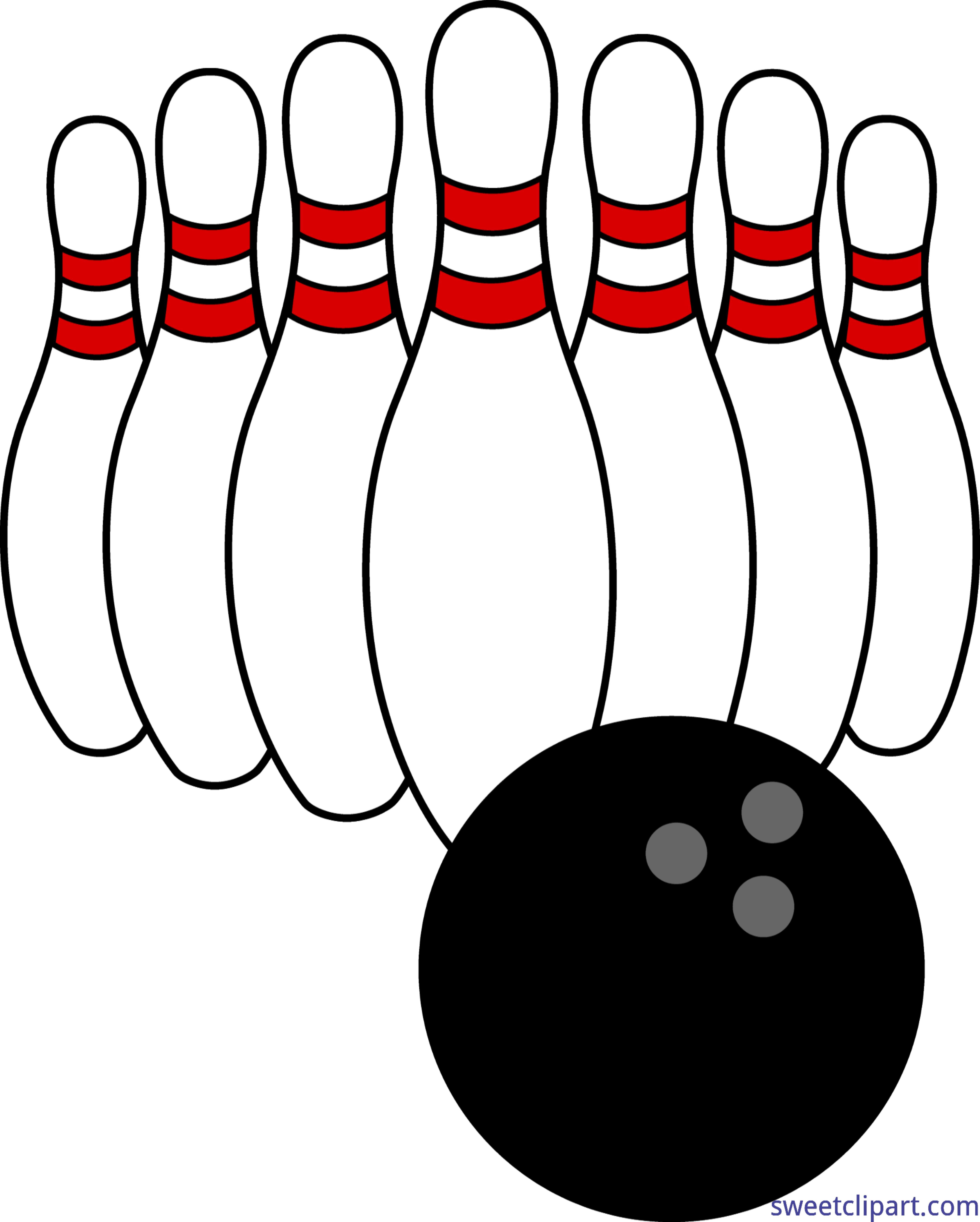 Bowling Clipart Skittles - Clip Art Bowling Pins (4969x6195), Png Download
