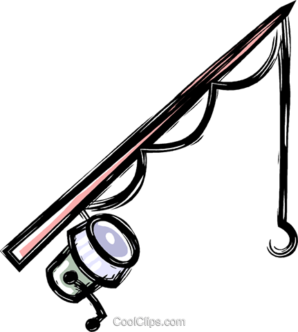 Fishing Pole Royalty Free Vector Clip Art Illustration - Fishing Pole Clipart (431x480), Png Download