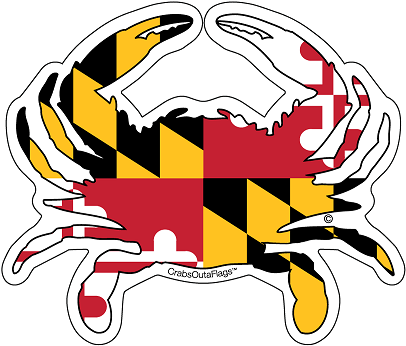 Not Caked With Old Bay That's No Way To Have Crabs - Maryland Flag Crab Transparent (450x403), Png Download