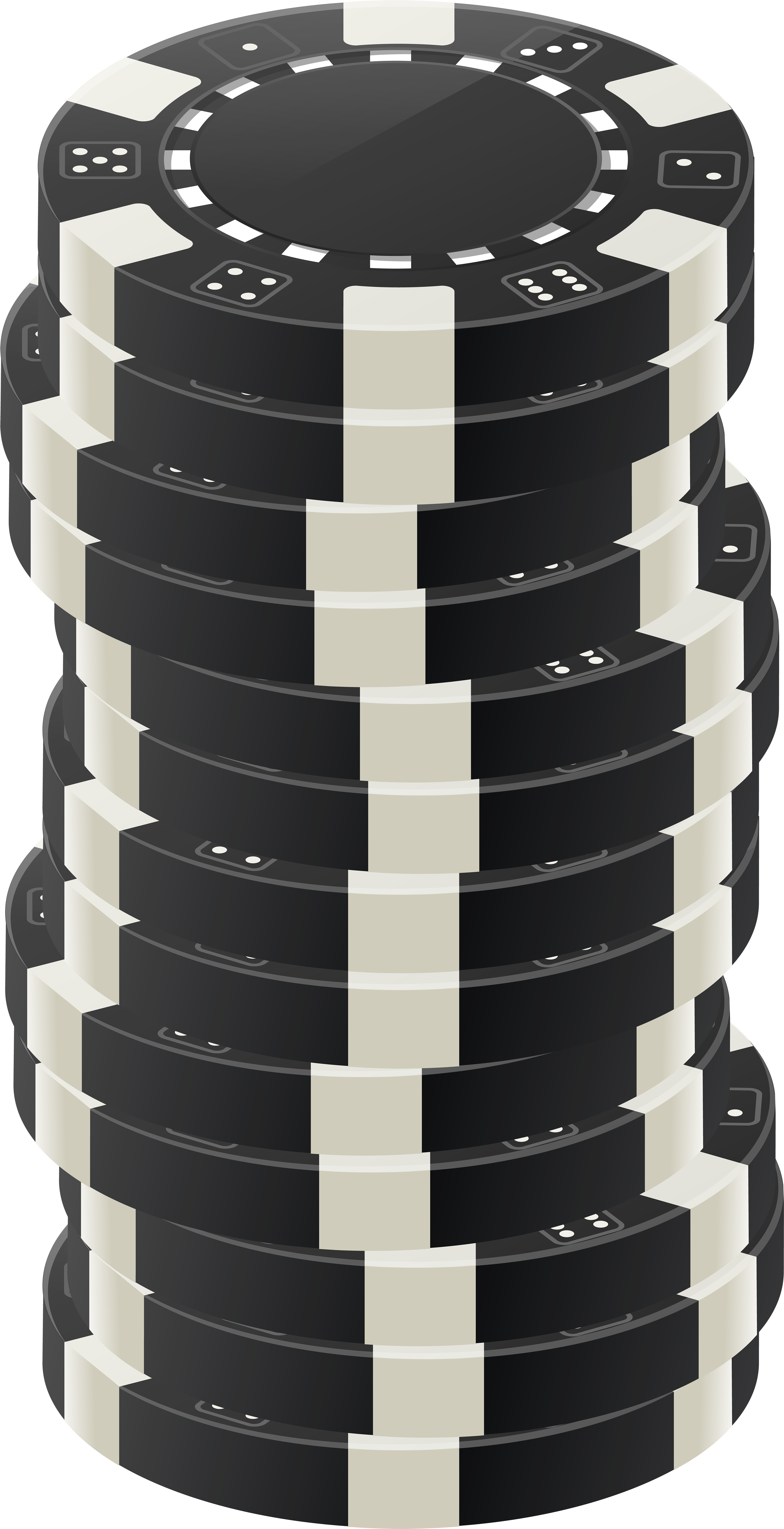 Black Poker Chips Png Clip Art - Portable Network Graphics (4251x8000), Png Download