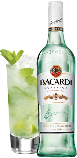 Bacardi - Silver (superior) Rum (100ml) (269x547), Png Download