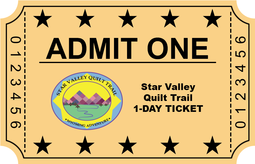 Star Valley Quilt Trail 1 Day Ticket - Blank Cinema Ticket Template (840x840), Png Download