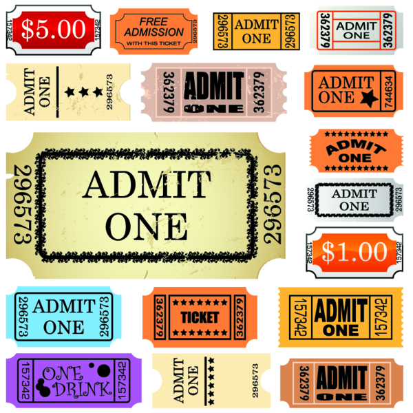 Set Of Admit Tickets - Admit One Ticket Diy (600x600), Png Download