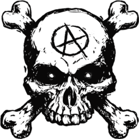 Anarchy Black Skull (500x500), Png Download