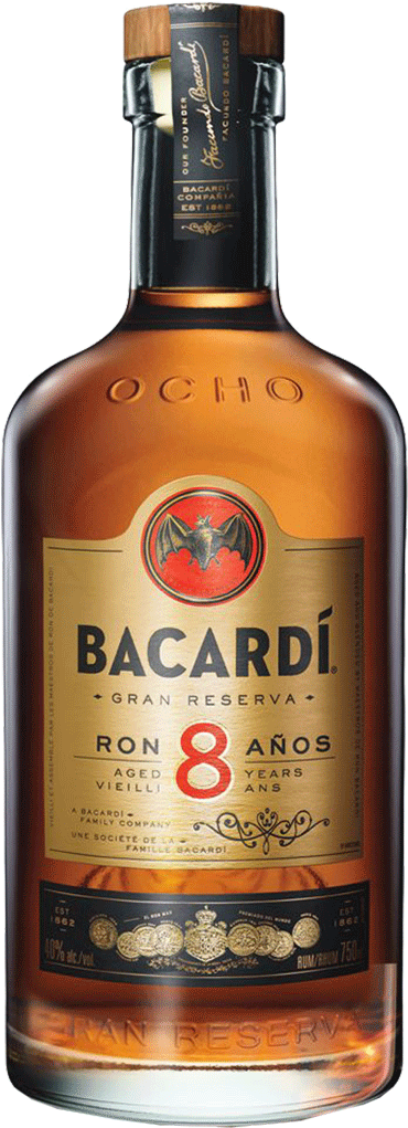 Bacardi 8 Amber Rum - Bacardi 8 Años Gran Reserva (378x1024), Png Download