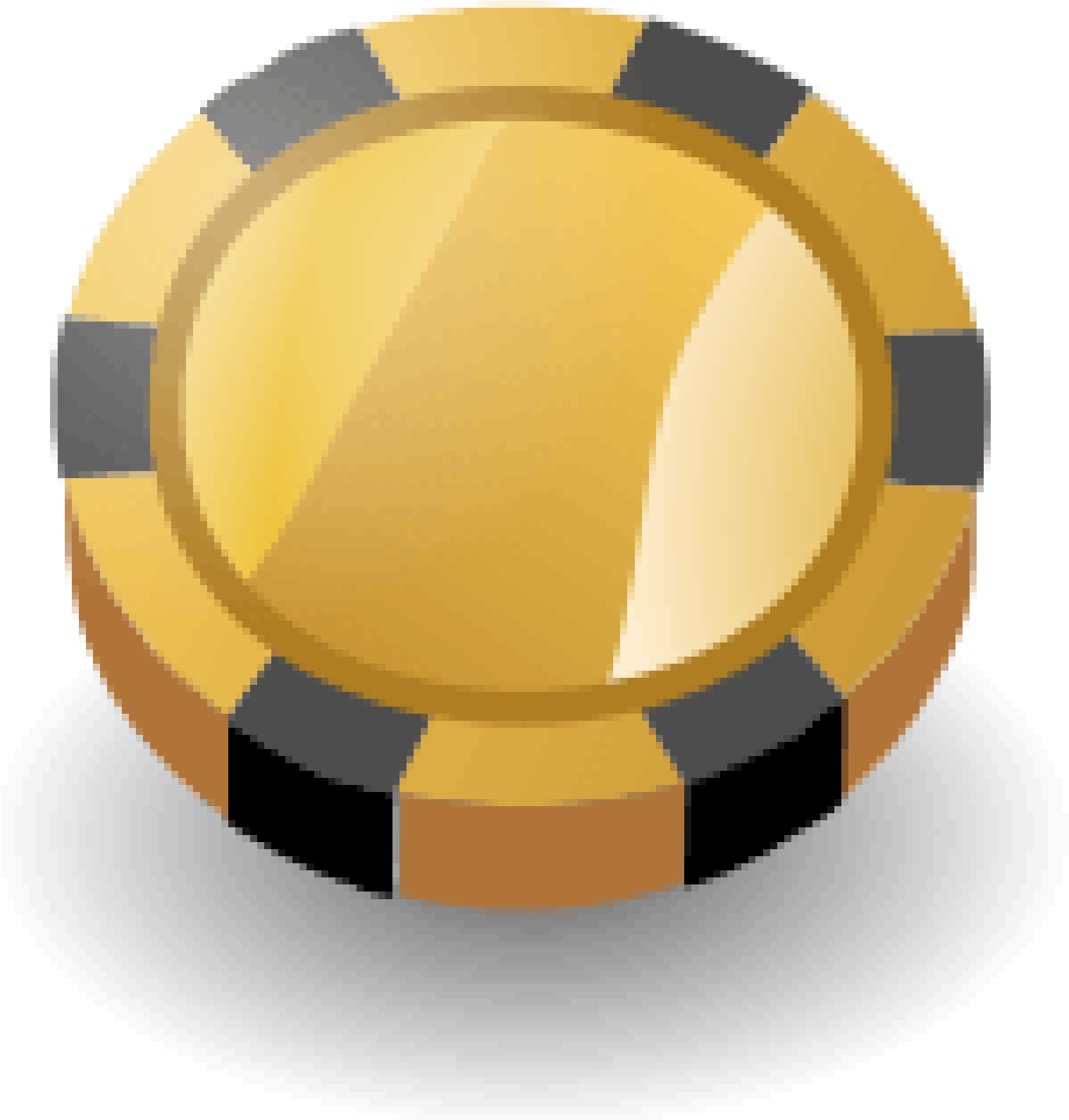 Previous Next Close - Gold Poker Chip Png (2000x2000), Png Download