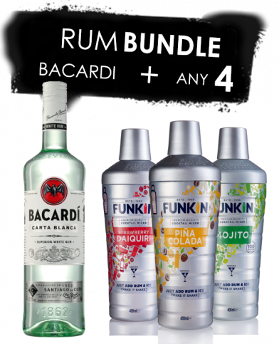 Funkin Bacardi Rum Bundle - Bacardi Carta Blanca 70cl Bottle (392x483), Png Download
