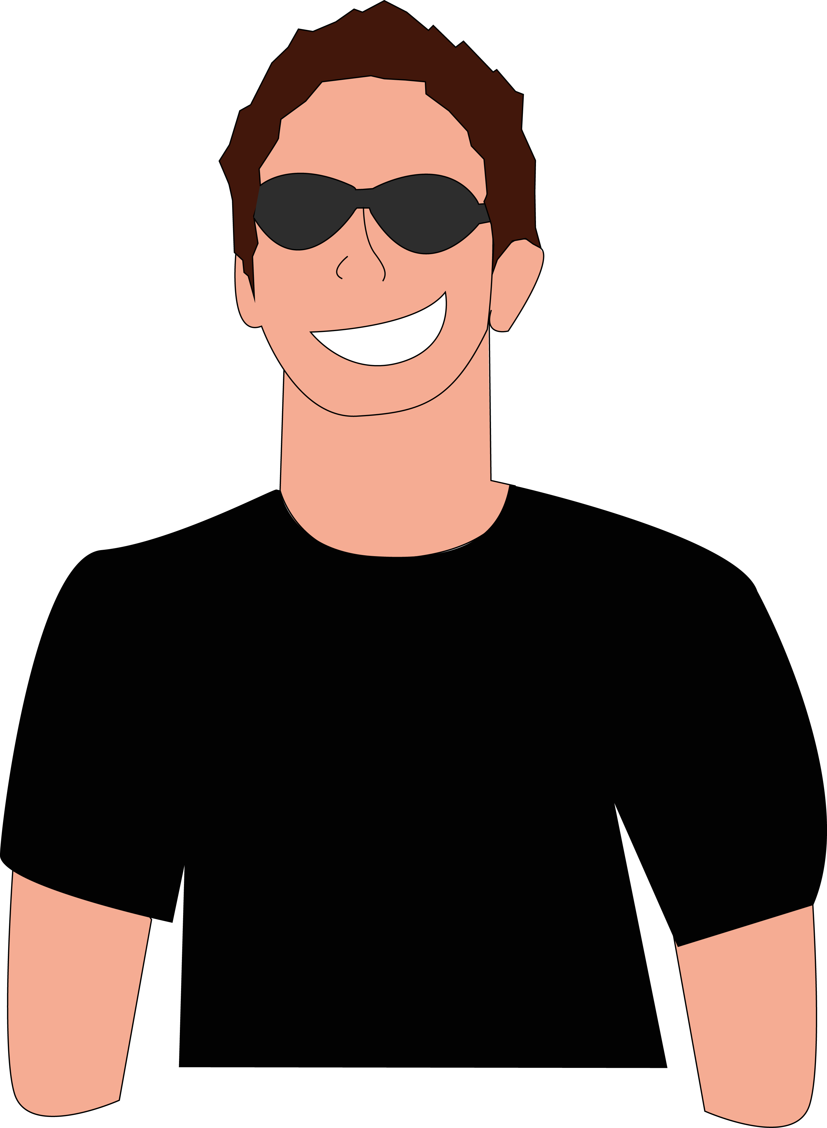 Man In Sunglasses - Cartoon Man With Sunglasses (2850x3884), Png Download