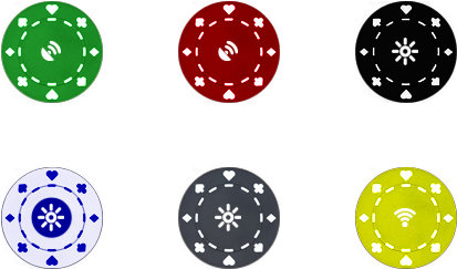Poker Chips - White Suited Design Poker Chip (480x301), Png Download