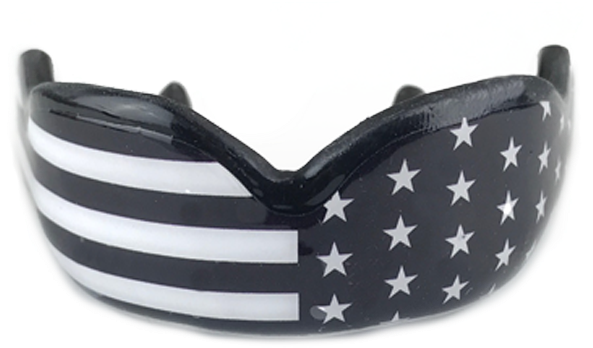 Black And White American Flag Mouth Guard - Damage Control Mouthguards Battle Flag Mouthguard, (600x600), Png Download