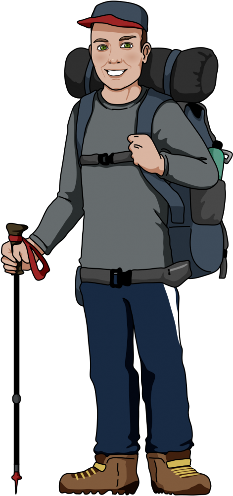 Hiking Png Clipart - Hiking Cartoon Png (683x1024), Png Download