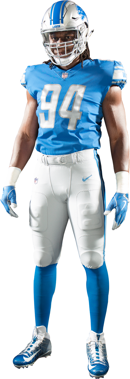 With The Introduction Of The New Lions Logo, The Helmet - Detroit Lions Uniform (599x1500), Png Download