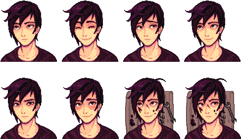 Look At These Emo Sebastian Portraits I Made So I Could - Sebastian Mod Stardew Valley (500x300), Png Download