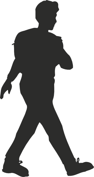 Hiker Bronx - Silhouette Man Hike Png (321x604), Png Download