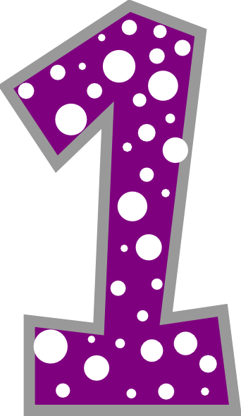 How To Set Use Number 1 Purple And Grey Polkadot Clipart (342x590), Png Download