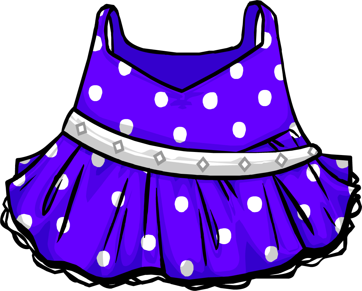 Purple Polka Dot Dress - Club Penguin Polka Dot Dress (1173x944), Png Download