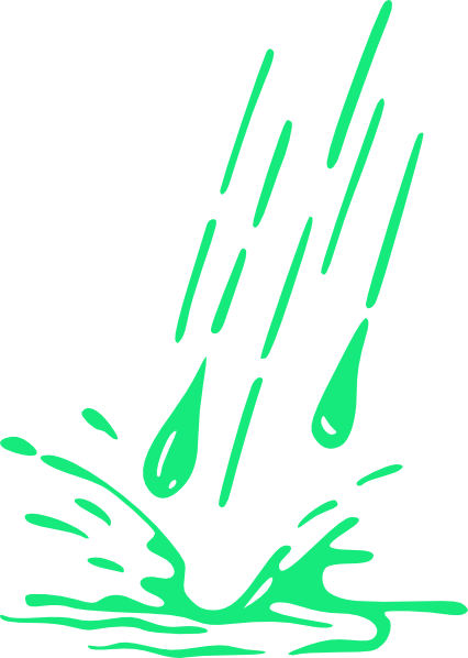 Green Clipart Raindrop - Water Drops Cartoon Png (426x598), Png Download